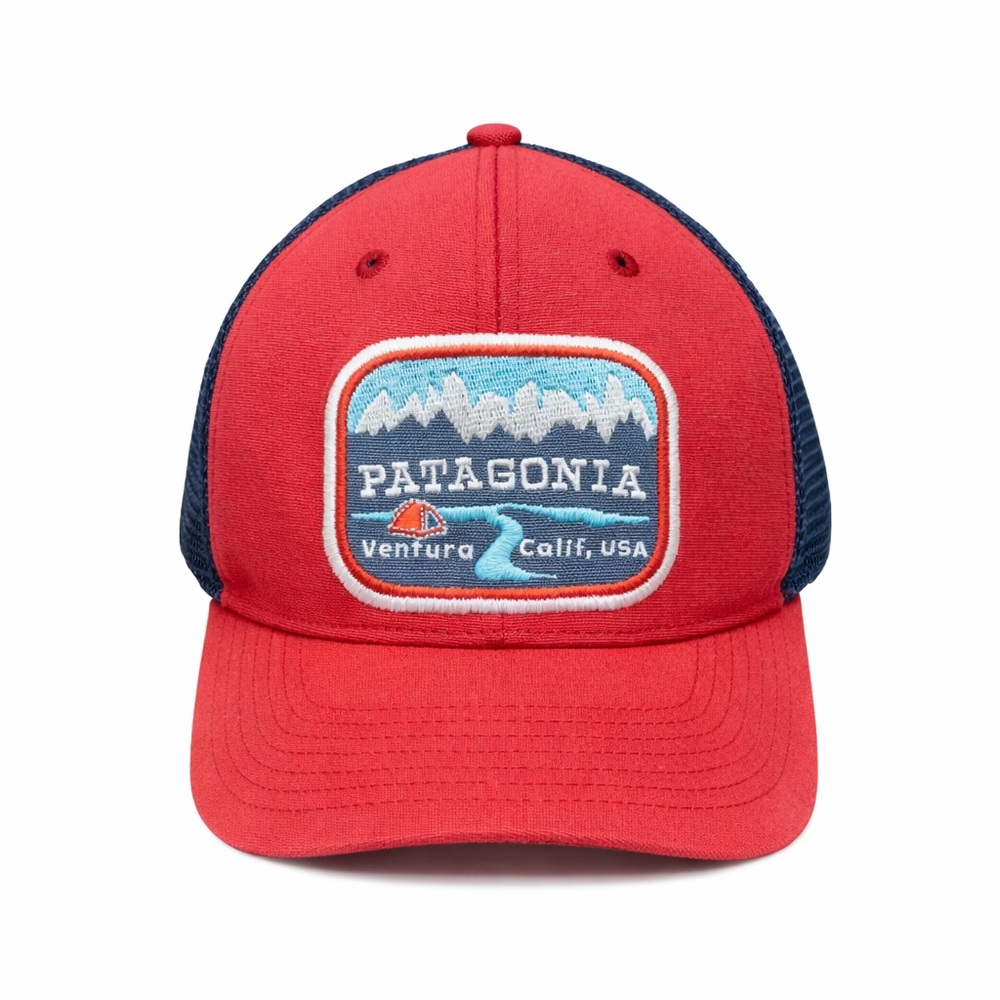 Patagonia Ventura Patch Trucker Hat‎ Red Navy Mesh Snapback OS